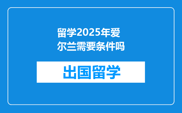 留学2025年爱尔兰需要条件吗