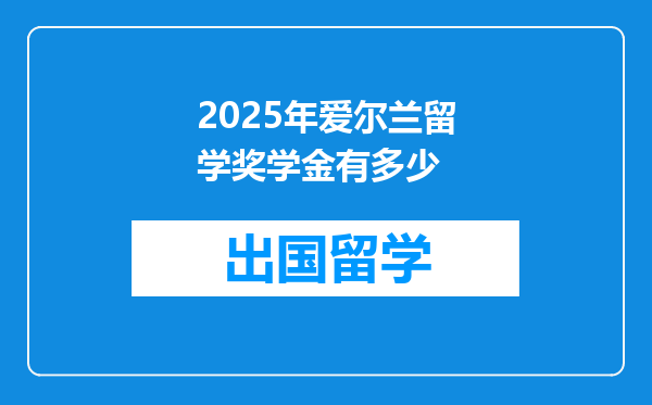 2025年爱尔兰留学奖学金有多少