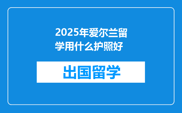 2025年爱尔兰留学用什么护照好
