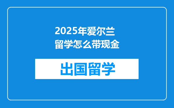 2025年爱尔兰留学怎么带现金