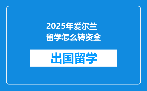 2025年爱尔兰留学怎么转资金