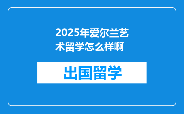 2025年爱尔兰艺术留学怎么样啊