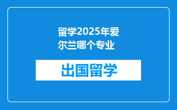 留学2025年爱尔兰哪个专业