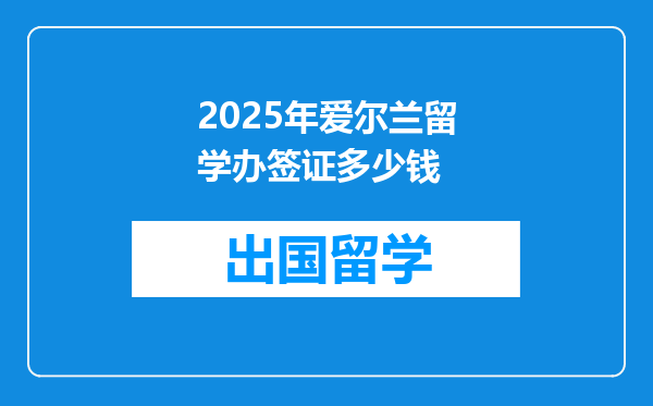 2025年爱尔兰留学办签证多少钱