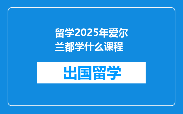 留学2025年爱尔兰都学什么课程