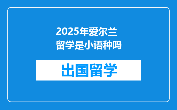2025年爱尔兰留学是小语种吗
