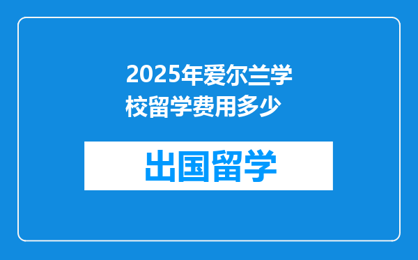 2025年爱尔兰学校留学费用多少