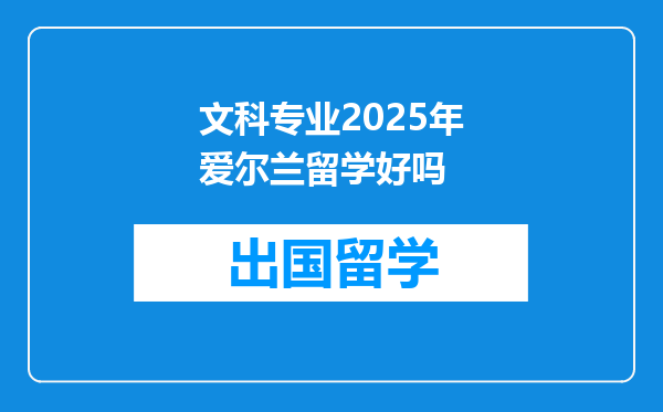 文科专业2025年爱尔兰留学好吗