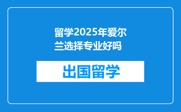 留学2025年爱尔兰选择专业好吗