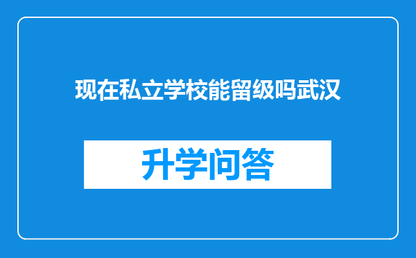 现在私立学校能留级吗武汉