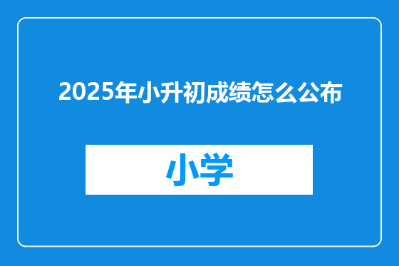 2025年小升初成绩怎么公布