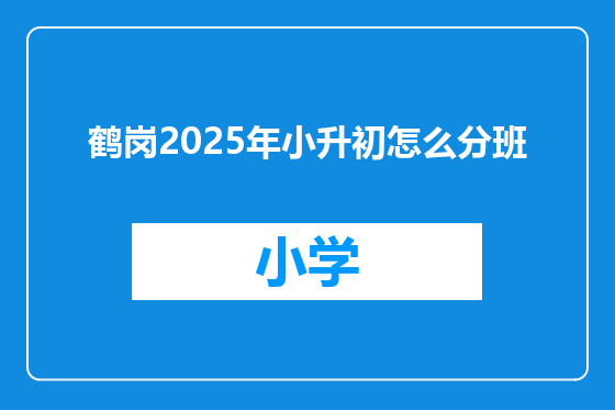 鹤岗2025年小升初怎么分班