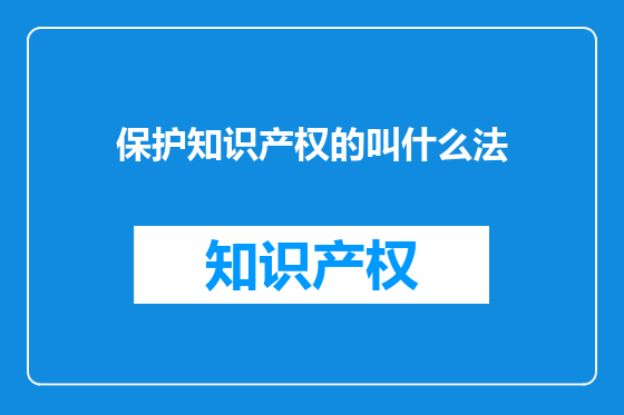 保护知识产权的叫什么法