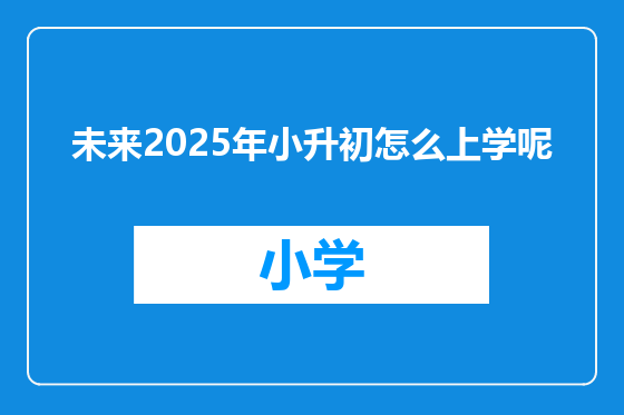 未来2025年小升初怎么上学呢