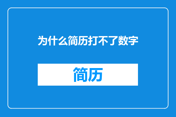 为什么简历打不了数字