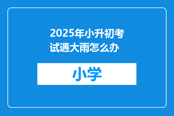 2025年小升初考试遇大雨怎么办