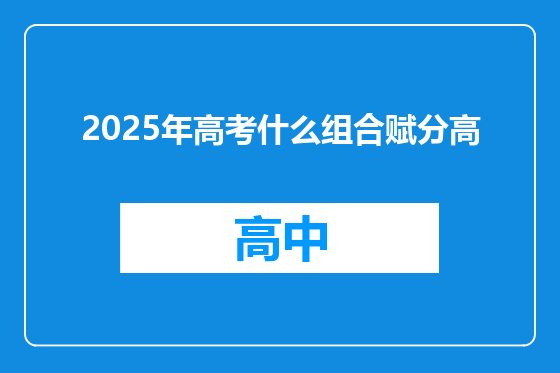 2025年高考什么组合赋分高