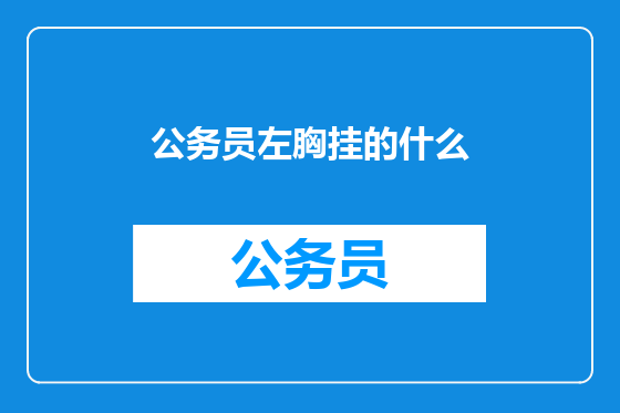 公务员左胸挂的什么