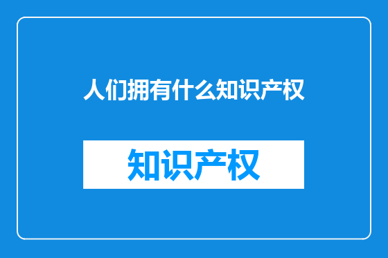 人们拥有什么知识产权