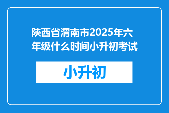陕西省渭南市2025年六年级什么时间小升初考试
