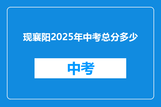 现襄阳2025年中考总分多少