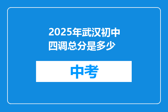 2025年武汉初中四调总分是多少