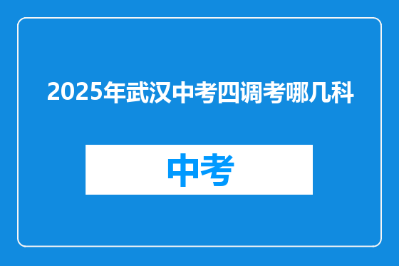 2025年武汉中考四调考哪几科