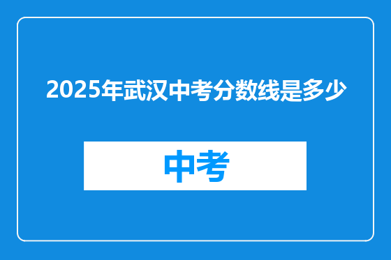 2025年武汉中考分数线是多少