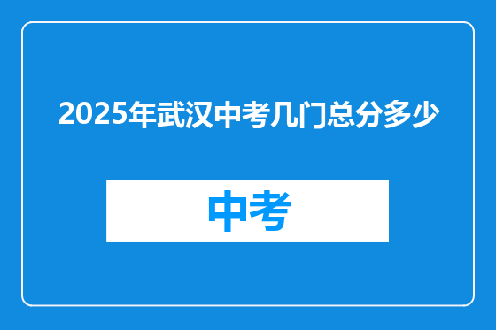 2025年武汉中考几门总分多少