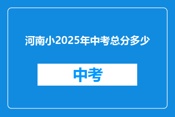 河南小2025年中考总分多少
