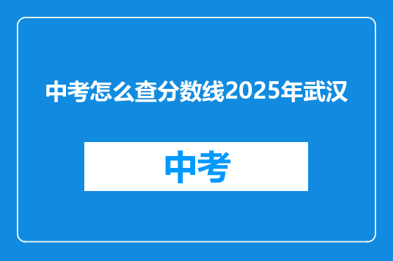 中考怎么查分数线2025年武汉