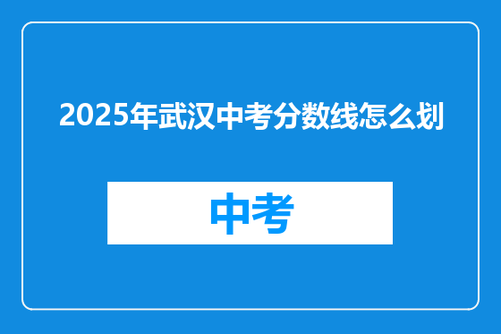 2025年武汉中考分数线怎么划