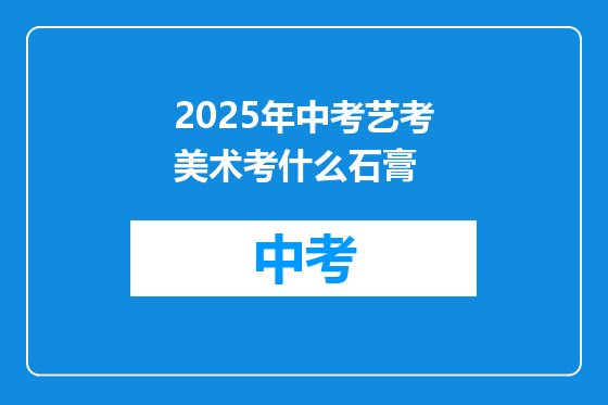 2025年中考艺考美术考什么石膏