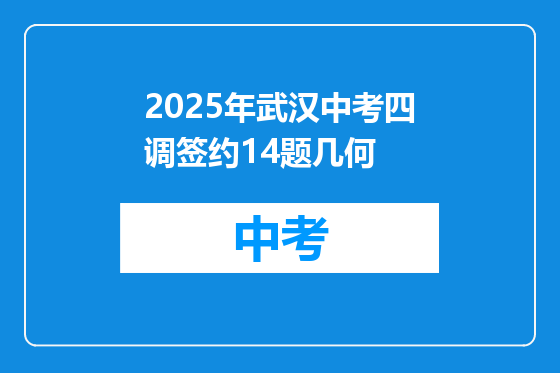 2025年武汉中考四调签约14题几何