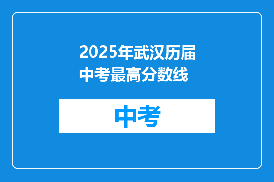 2025年武汉历届中考最高分数线