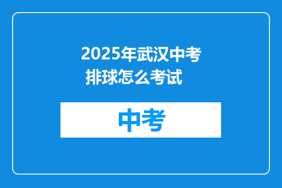 2025年武汉中考 排球怎么考试