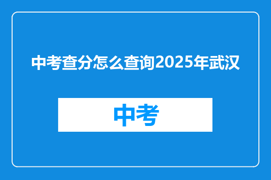中考查分怎么查询2025年武汉