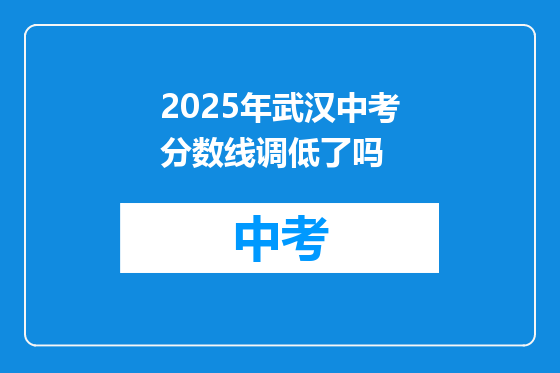 2025年武汉中考分数线调低了吗