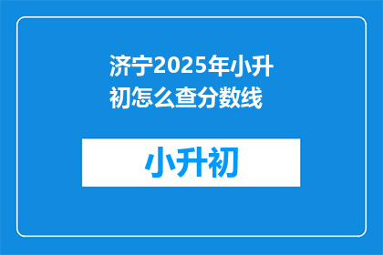 济宁2025年小升初怎么查分数线