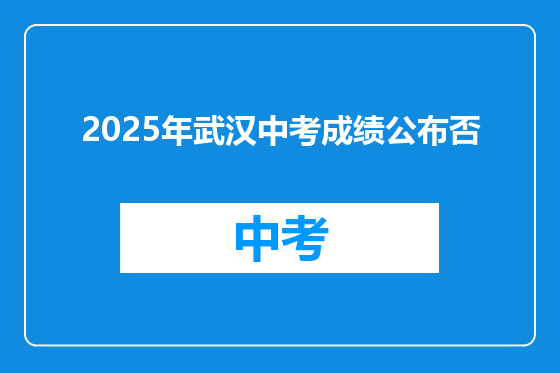 2025年武汉中考成绩公布否