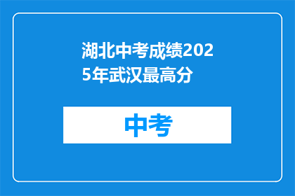 湖北中考成绩2025年武汉最高分