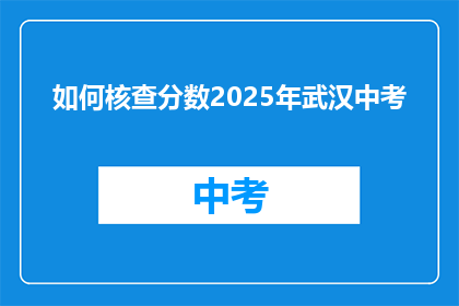 如何核查分数2025年武汉中考