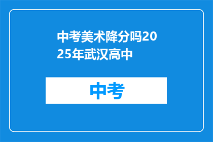 中考美术降分吗2025年武汉高中