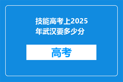 技能高考上2025年武汉要多少分