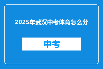 2025年武汉中考体育怎么分