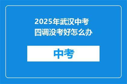 2025年武汉中考四调没考好怎么办