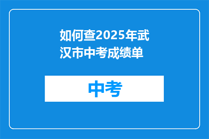 如何查2025年武汉市中考成绩单