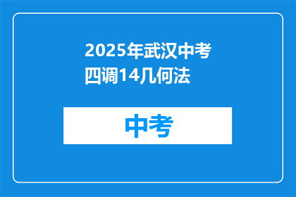 2025年武汉中考四调14几何法