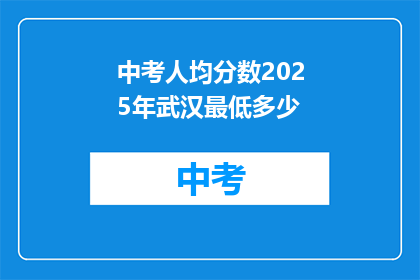 中考人均分数2025年武汉最低多少