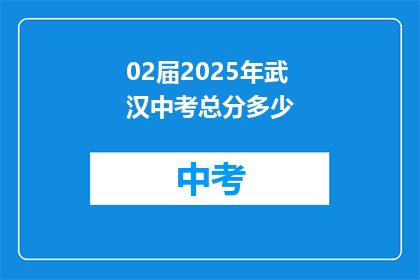 02届2025年武汉中考总分多少